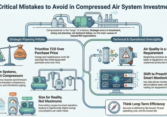 5 sai lầm phổ biến khi đầu tư hệ thống khí nén trong nhà máy